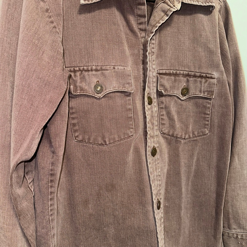 Levi's Double Pocket Denim Jacket 70s Big E Size Medium Brown Maroon Rare Unisex - Picture 6 of 11